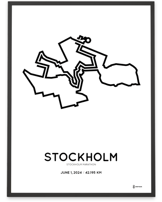 2024 Stockholm marathon Sportymaps poster