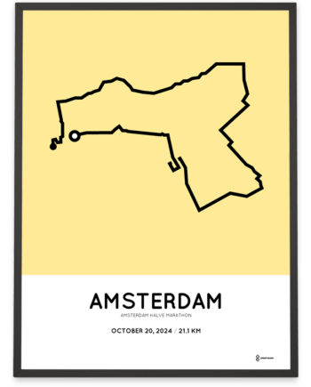 2024 amsterdam halve marathon parcours poster