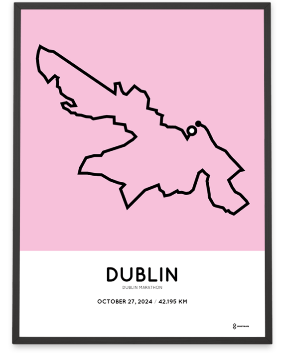 2024 dublin marathon Sportymaps poster