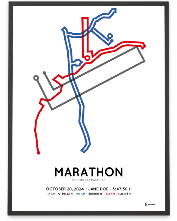 2024 ironman 70.3 marathon SPortymaps poster