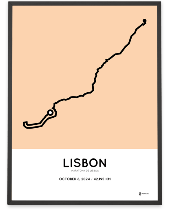 2024 lisbon marathon sportymap poster