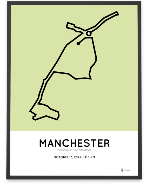 2024 manchester half marathon coursemap print