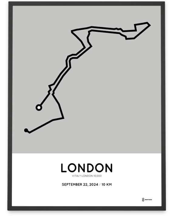 2024 Vitaly London 10k Sportymaps route poster