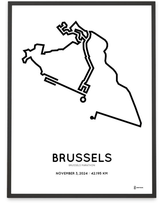 2024 Brussels marathon Sportymaps parcours poster