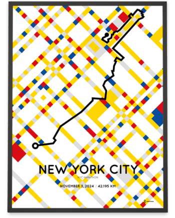 2024 NYC marathon Sportymaps routemap poster