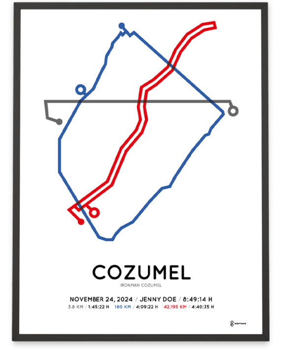 2024 ironman cozumel Sportymaps poster