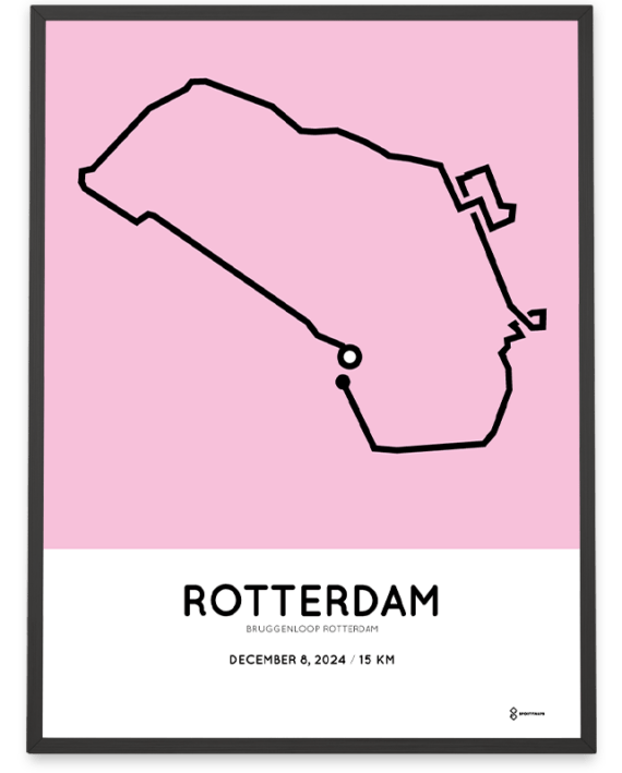 2024 Bruggenloop Rotterdam route poster