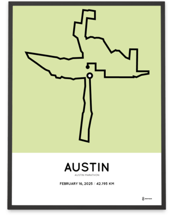 2025 Austin marathon coursemap poster