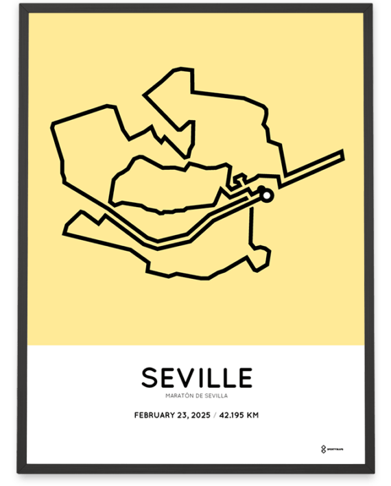 2025 seville marathon sevilla routemap print