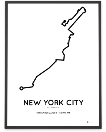 2003 NYC marathon Sportymaps route poster