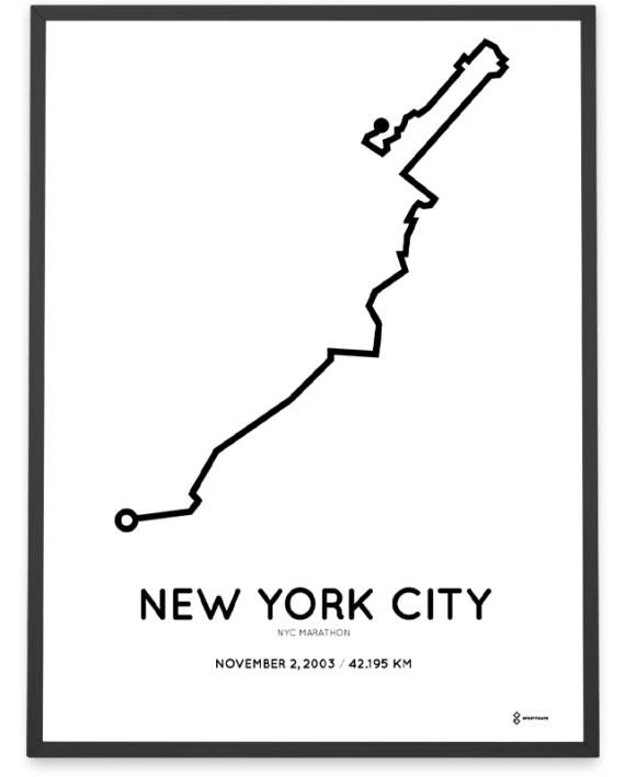 2003 NYC marathon Sportymaps route poster