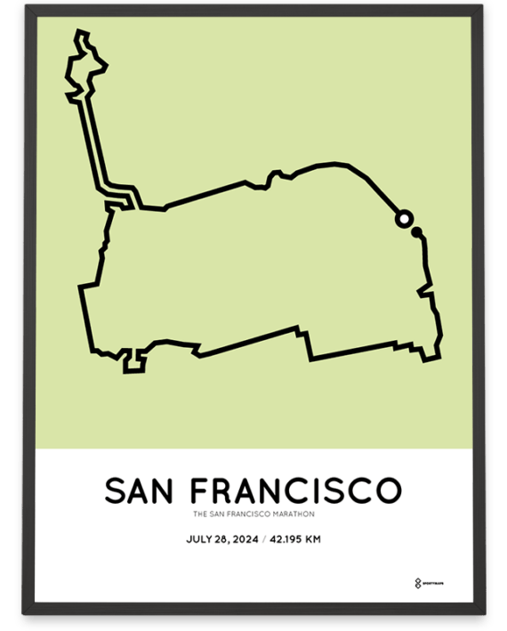 2024 San Francisco marathon routemap print