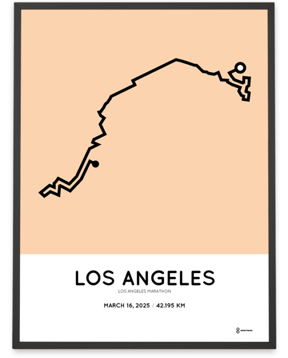 2025 los angeles marathon sportymaps poster